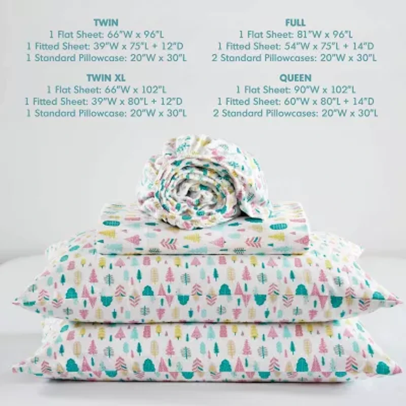 Intelligent Design Cozy Soft Print Flannel Deep Pocket Sheet Set