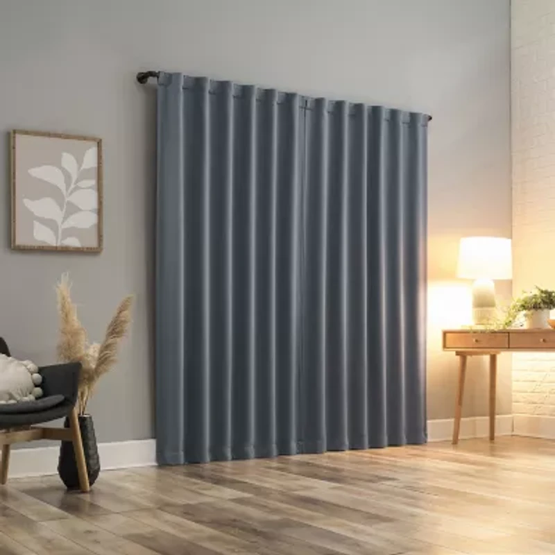 Sun Zero Aria Magnetic Closure Back Tab 100% Blackout Set of 2 Curtain Panel
