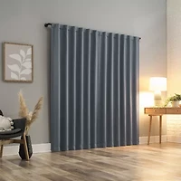 Sun Zero Aria Magnetic Closure Back Tab 100% Blackout Set of 2 Curtain Panel