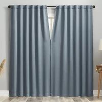 Sun Zero Aria Magnetic Closure Back Tab 100% Blackout Set of 2 Curtain Panel