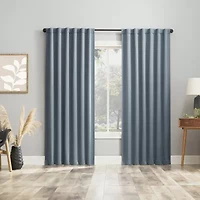 Sun Zero Aria Magnetic Closure Back Tab 100% Blackout Set of 2 Curtain Panel