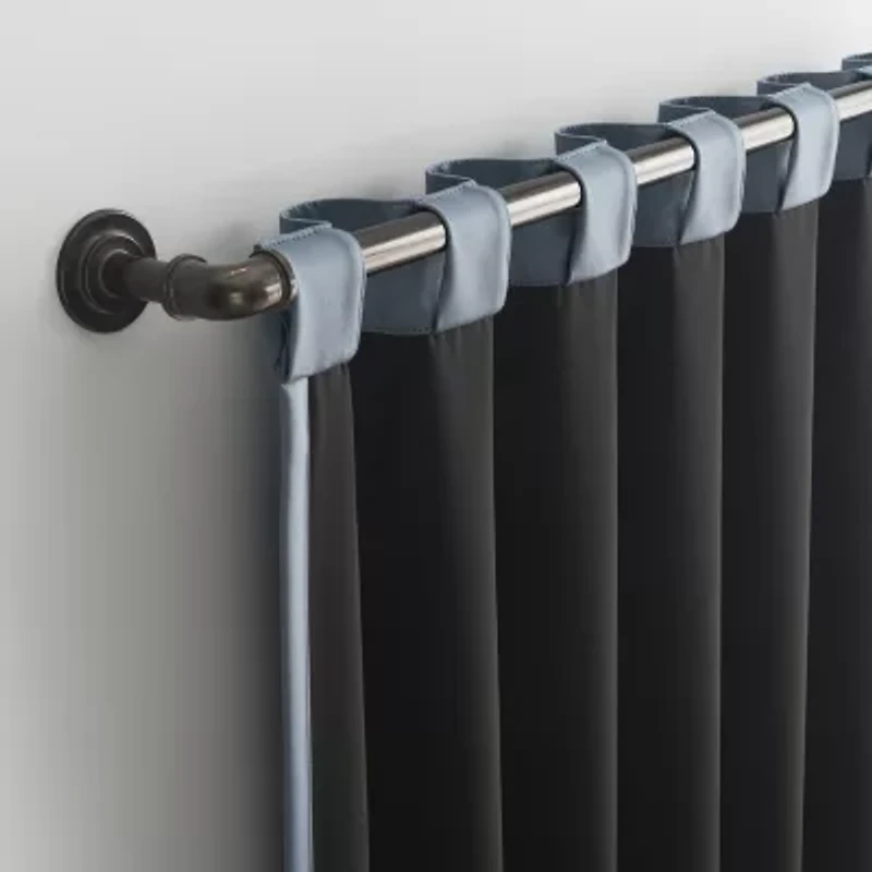 Sun Zero Aria Magnetic Closure Back Tab 100% Blackout Set of 2 Curtain Panel