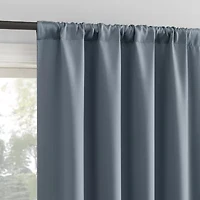 Sun Zero Aria Magnetic Closure Back Tab 100% Blackout Set of 2 Curtain Panel
