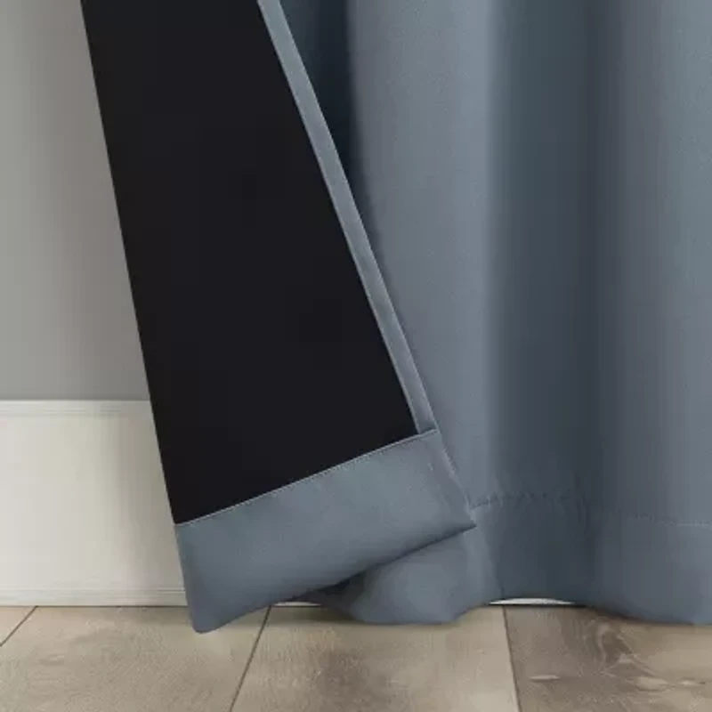 Sun Zero Aria Magnetic Closure Back Tab 100% Blackout Set of 2 Curtain Panel