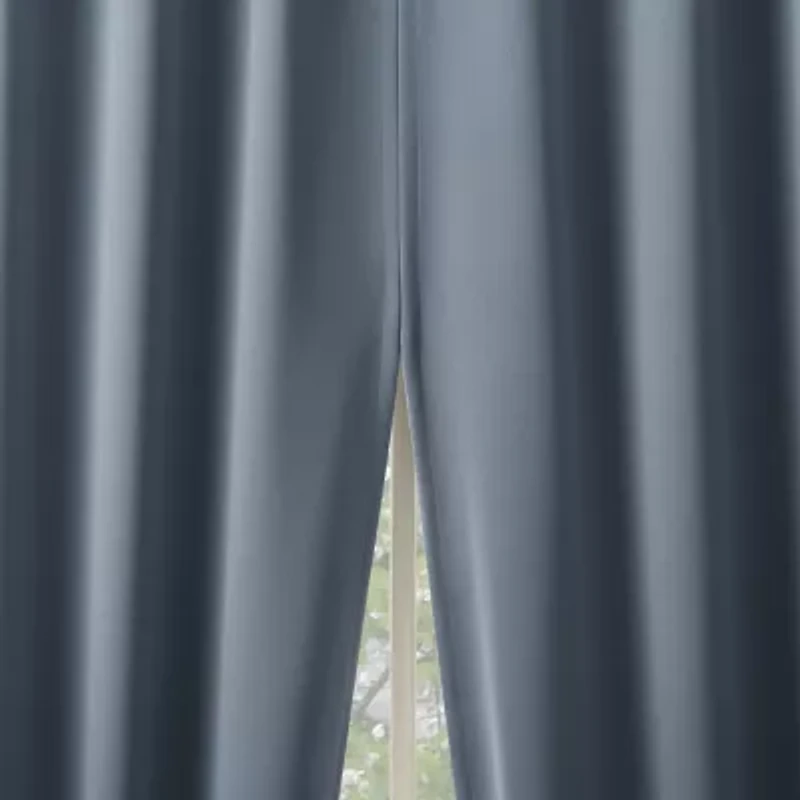 Sun Zero Aria Magnetic Closure Back Tab 100% Blackout Set of 2 Curtain Panel