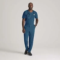 Barco One Bot195 Velocity 2-Pocket Mens Big and Tall V Neck Short Sleeve Wrinkle Resistant Scrub Top