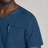 Barco One Bot195 Velocity 2-Pocket Mens Big and Tall V Neck Short Sleeve Wrinkle Resistant Scrub Top