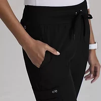 Barco One Bop597 Uplift 5-Pocket Mid-Rise Tapered Leg Womens Petite Moisture Wicking Scrub Pant