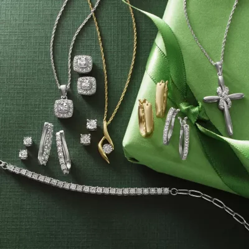 Yes, Please! Womens Natural White Diamond Sterling Silver Cushion 2-pc. Jewelry Set