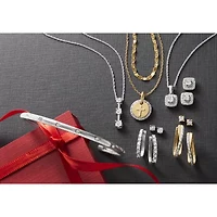 Yes Womens Lab Created White Sapphire Sterling Silver 18 Inch Pendant Necklace