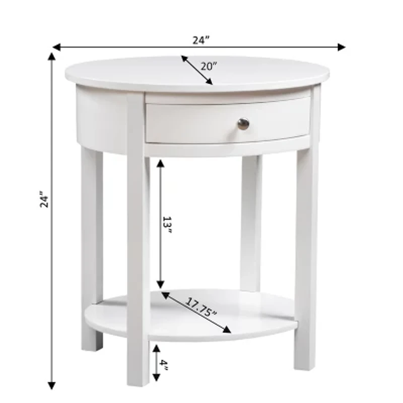 Convenience Concepts Cypress Living Room Collection Storage 1-Drawer End Table