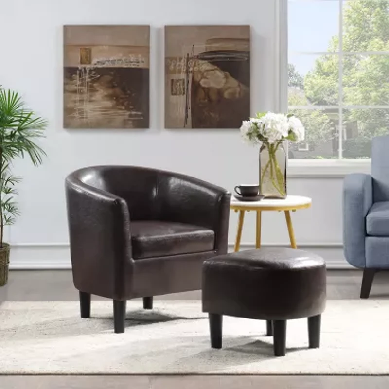 Take a Seat Churchill Accent Chair with Ottoman