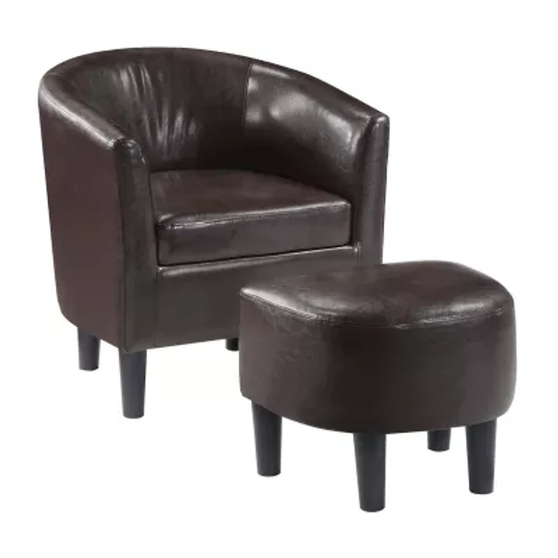 Take a Seat Churchill Accent Chair with Ottoman