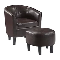 Take a Seat Churchill Accent Chair with Ottoman