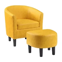 Take a Seat Churchill Accent Chair with Ottoman