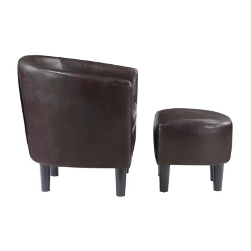 Take a Seat Churchill Accent Chair with Ottoman