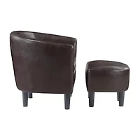Take a Seat Churchill Accent Chair with Ottoman
