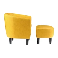 Take a Seat Churchill Accent Chair with Ottoman