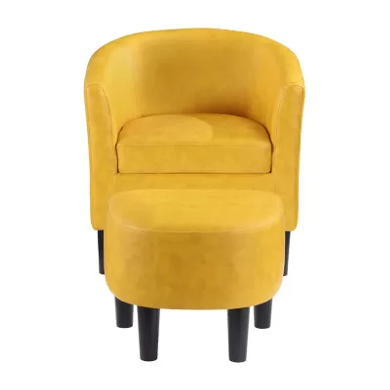 Take a Seat Churchill Accent Chair with Ottoman