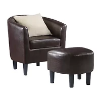 Take a Seat Churchill Accent Chair with Ottoman