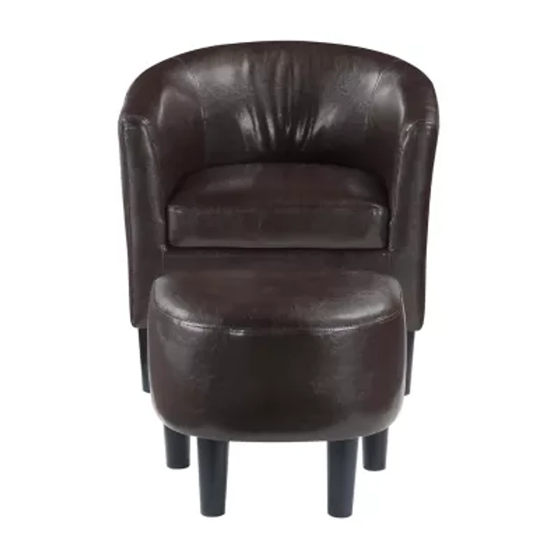 Take a Seat Churchill Accent Chair with Ottoman