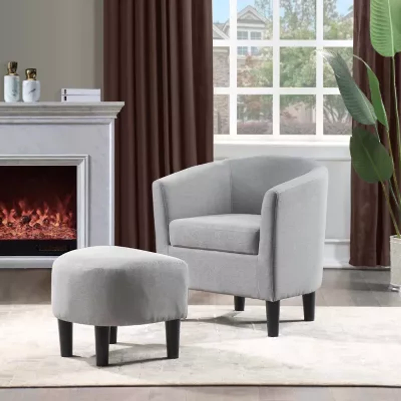 Take a Seat Churchill Accent Chair with Ottoman