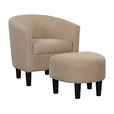Take a Seat Churchill Accent Chair with Ottoman
