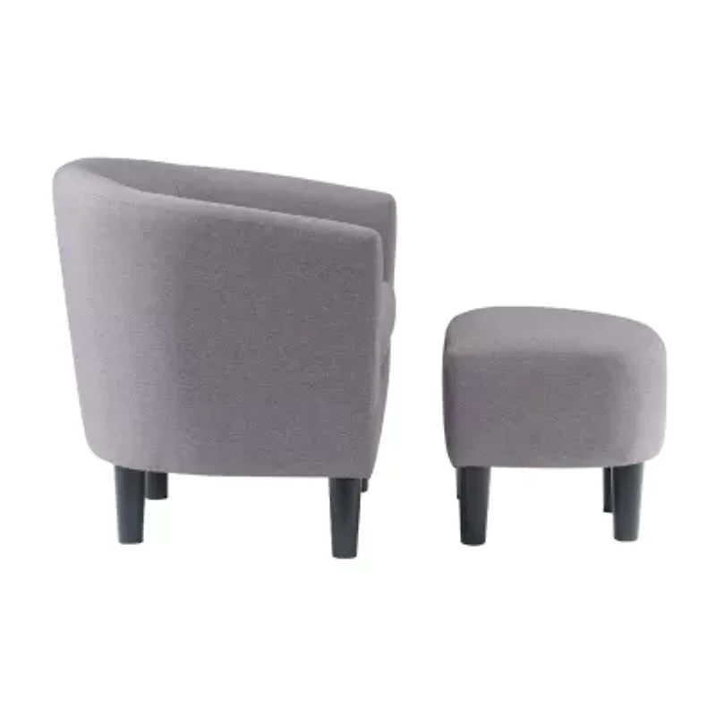 Take a Seat Churchill Accent Chair with Ottoman