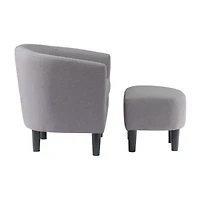 Take a Seat Churchill Accent Chair with Ottoman