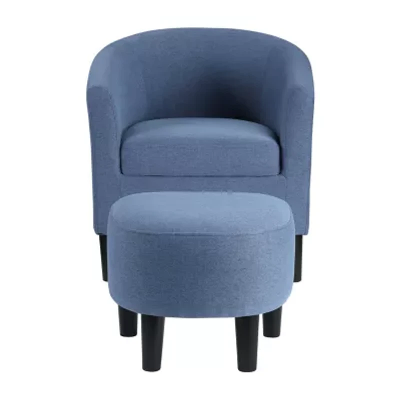 Take a Seat Churchill Accent Chair with Ottoman