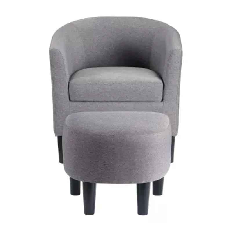 Take a Seat Churchill Accent Chair with Ottoman