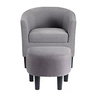 Take a Seat Churchill Accent Chair with Ottoman