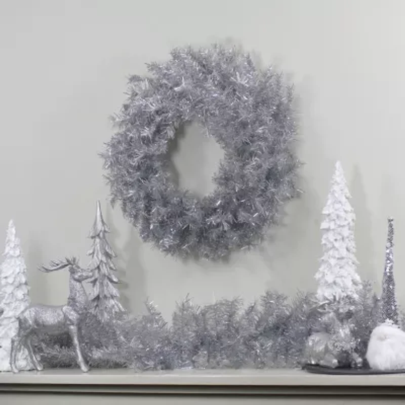 Northlight Silver Tinsel Unlit Christmas Indoor Garland