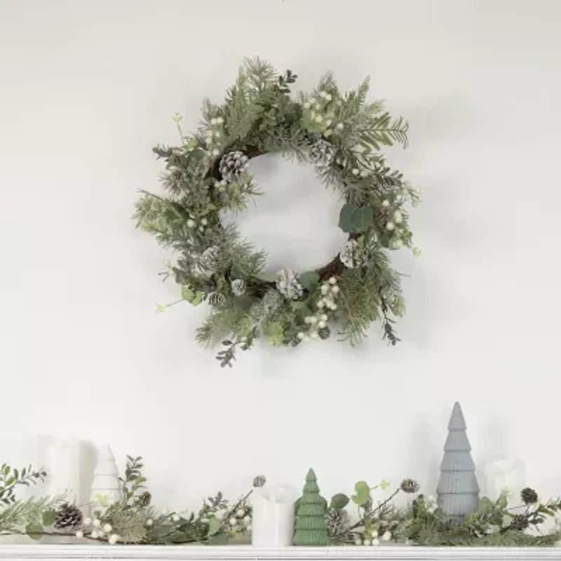 Northlight White Berry Eucalyptus And Pinecone Unlit Christmas Indoor Garland