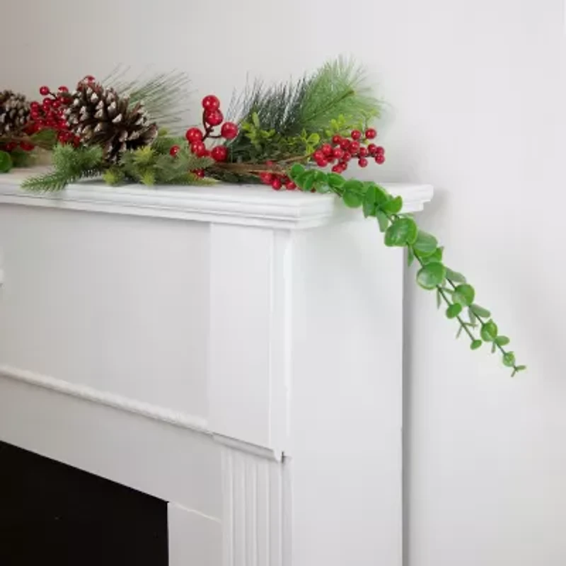Northlight Berry Pine And Eucalyptus Unlit Christmas Indoor Garland