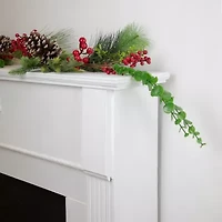 Northlight Berry Pine And Eucalyptus Unlit Christmas Indoor Garland