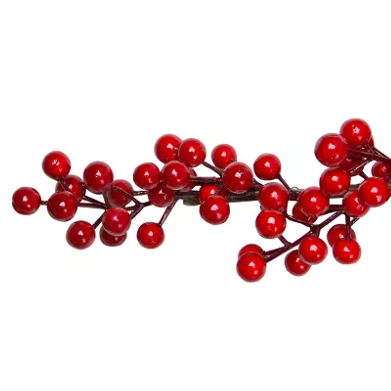 Northlight Shiny Red Berries Unlit Christmas Indoor Garland