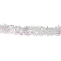 Northlight Iridescent And Snowblush Wide Cut Tinsel Unlit Christmas Outdoor Garland