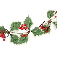 Northlight Holly And Berry White Led Lights Pre-Lit Christmas Indoor Garland