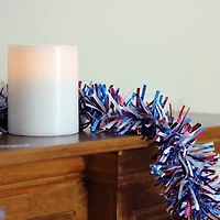 Northlight Red And Blue Wide Cut Patriotic Tinsel Unlit Christmas Indoor Garland