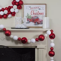 Northlight 3-Finish Red And White Christmas Indoor Garland