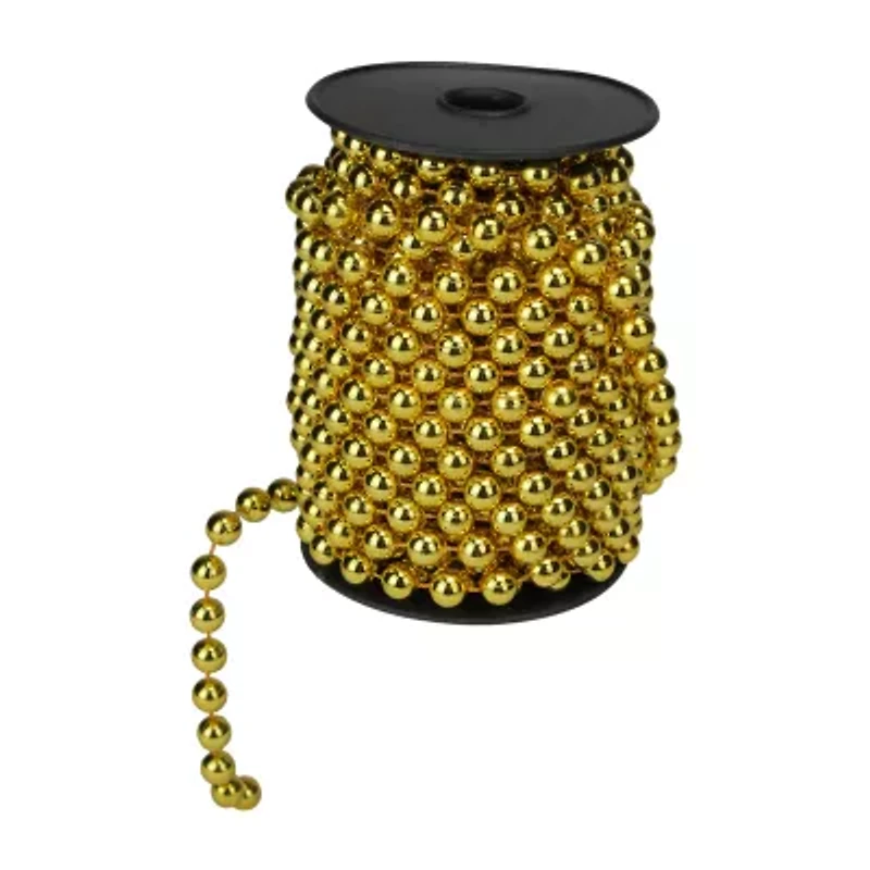 Northlight Shiny Gold Round Beaded Christmas Outdoor Garland
