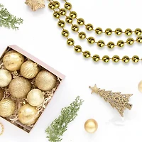 Northlight Shiny Gold Round Beaded Christmas Outdoor Garland