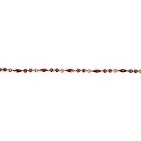Northlight Shiny And Matte Red And Gold Beaded Unlit Christmas Outdoor Garland