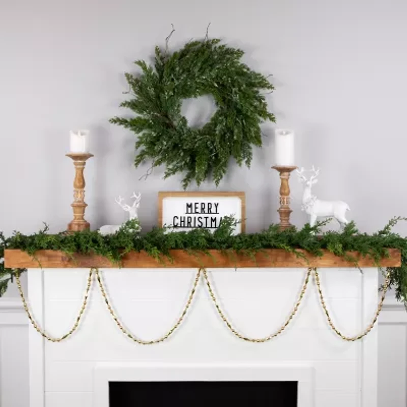 Northlight Shiny And Matte Beaded Unlit Christmas Outdoor Garland