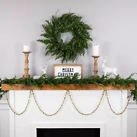 Northlight Shiny And Matte Beaded Unlit Christmas Outdoor Garland