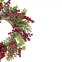 Northlight Frosted Red Berry And Pine Unlit Wreath
