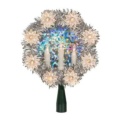 Northlight Silver Candles With Clear Lights Pre-Lit Wreath