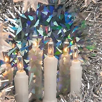 Northlight Silver Candles With Clear Lights Pre-Lit Wreath