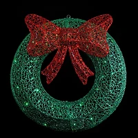 Northlight Green Glitter With Led Lights Pre-Lit Wreath